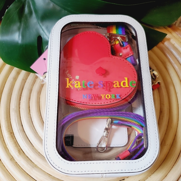 🆕 North south phone crossbody with heart coin purse crossbody pride rainbow - Picture 2 of 4